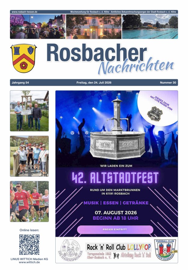Rosbacher Nachrichten Titelblatt 30/2026