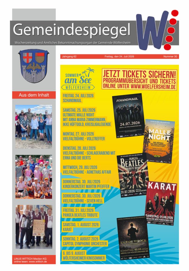 Der Gemeindespiegel Titelblatt 30/2026