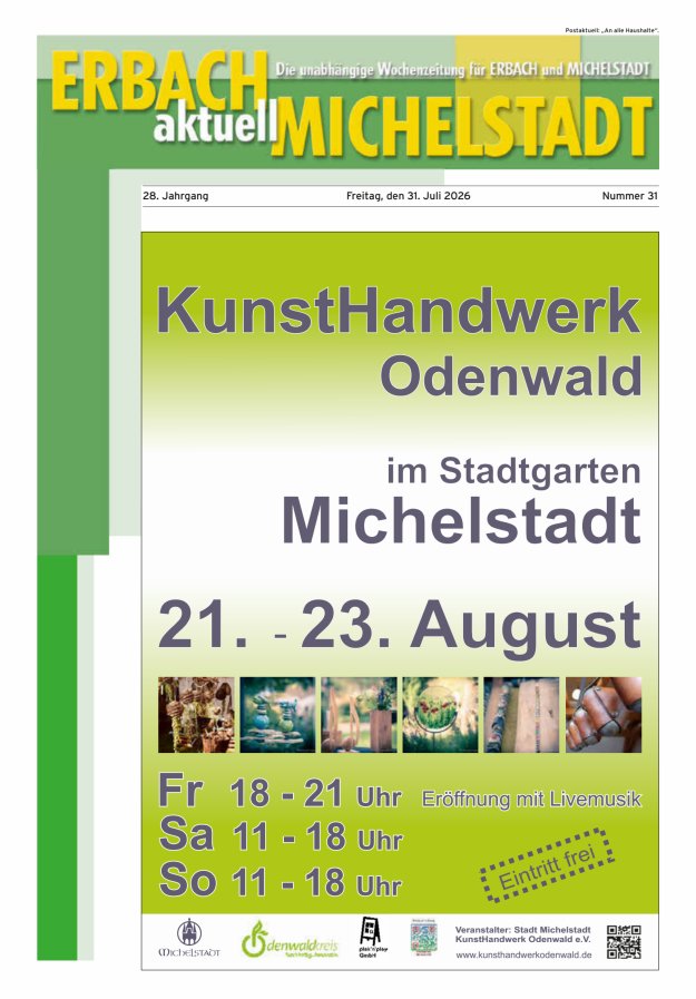 Erbach-Michelstadt aktuell Titelblatt 31/2026