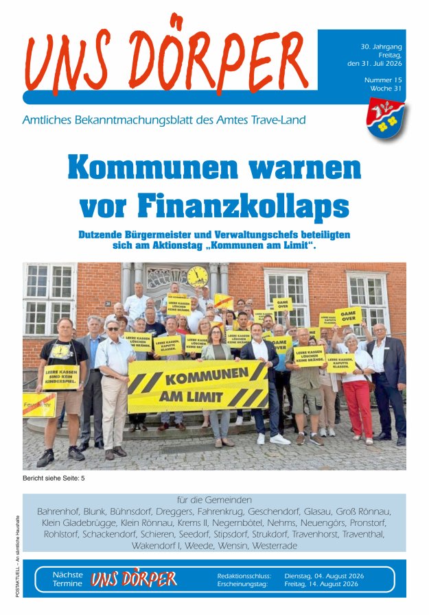 Uns Dörper Titelblatt 15/2026