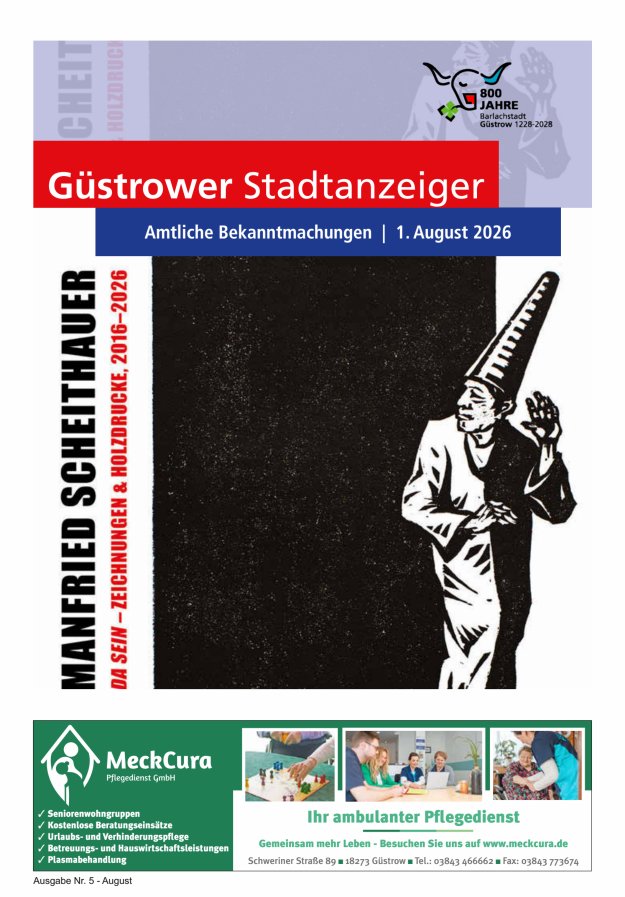 Güstrower Stadtanzeiger Titelblatt 05/2026