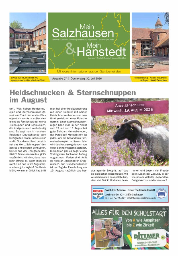 Mein Salzhausen   Mein Hanstedt Titelblatt 07/2026
