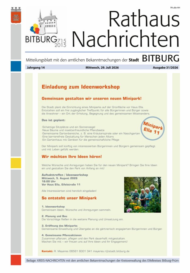 Rathaus-Nachrichten Bitburg Titelblatt 31/2026