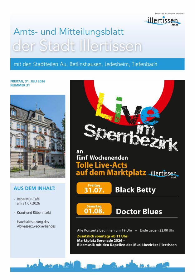 Amts- und Mitteilungsblatt Stadt Illertissen Titelblatt 31/2026