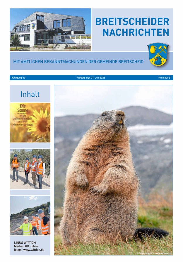 Breitscheider Nachrichten Titelblatt 31/2026