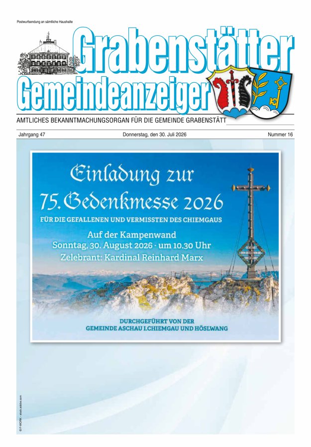 Grabenstätter Gemeindeanzeiger Titelblatt 16/2026