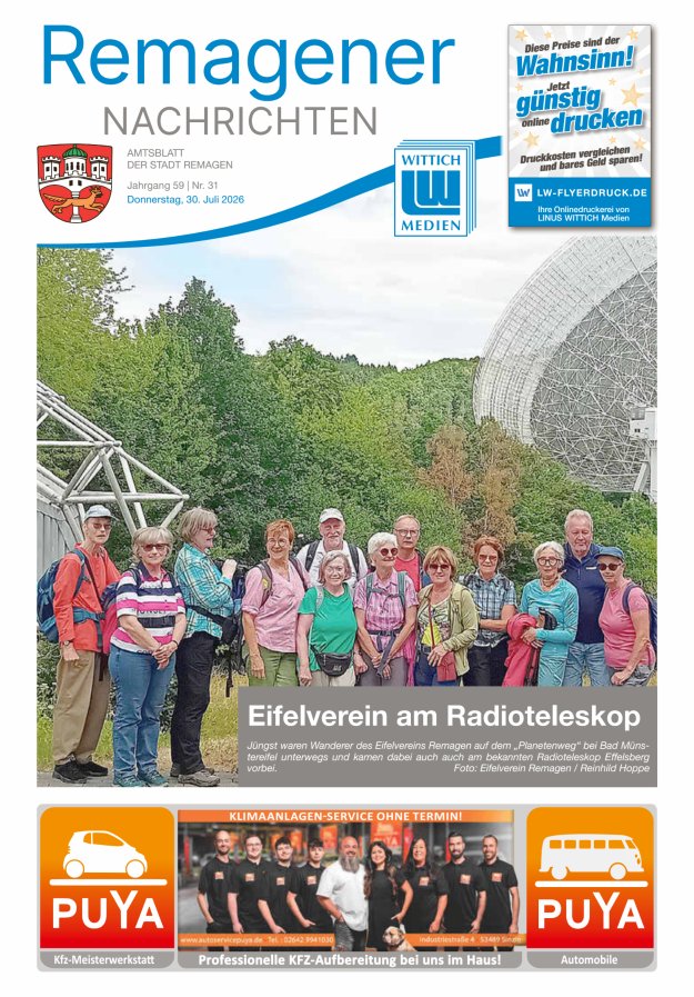 Remagener Nachrichten Titelblatt 31/2026