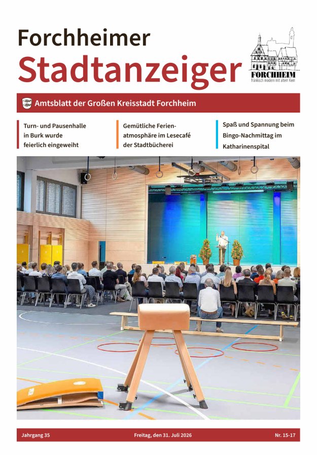 Forchheimer Stadtanzeiger Titelblatt 15/2026