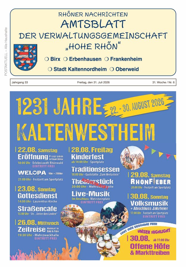 Rhöner Nachrichten Titelblatt 06/2026