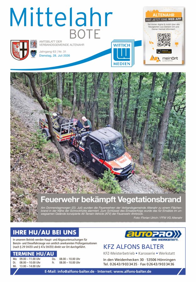Mittelahr Bote Titelblatt 31/2026