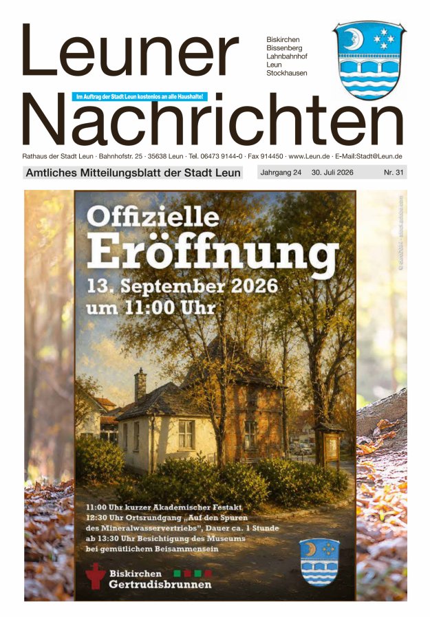 Leuner Nachrichten Titelblatt 31/2026