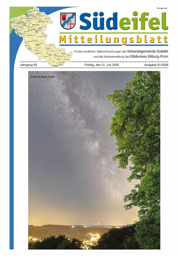 Mitteilungsblatt Südeifel Titelblatt 31/2026