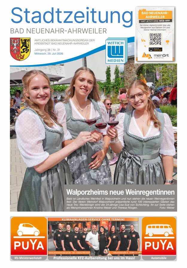 Stadtzeitung Bad Neuenahr-Ahrweiler Titelblatt 31/2026