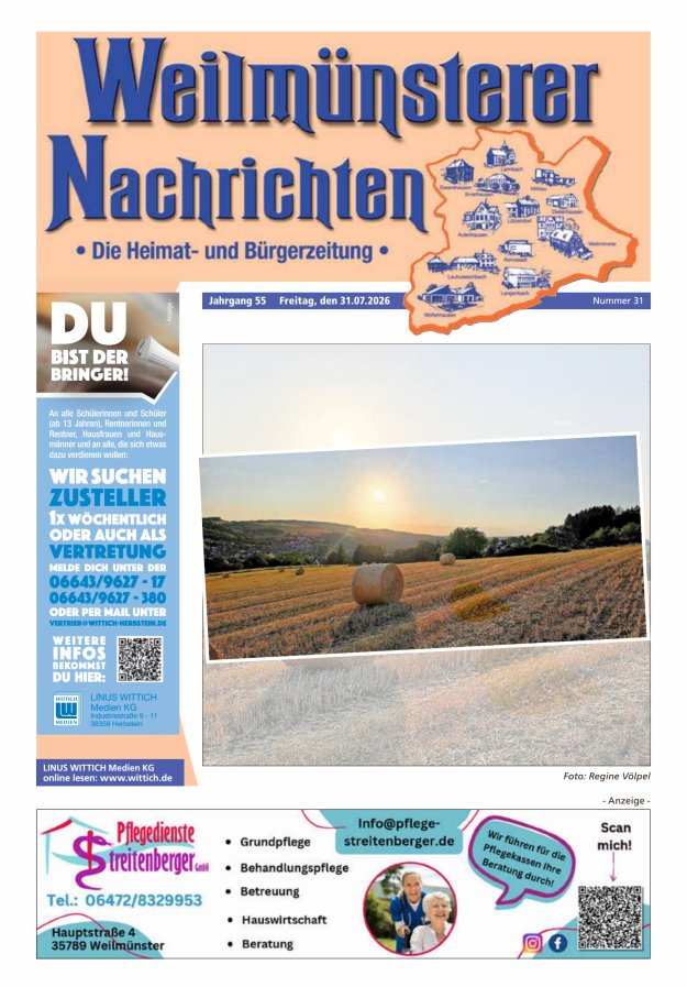 Weilmünsterer Nachrichten Titelblatt 31/2026