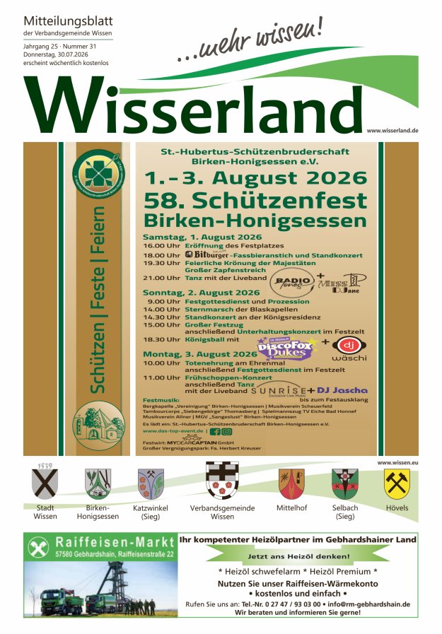 Mitteilungsblatt Wissen - Wisserland...mehr wissen! Titelblatt 31/2026