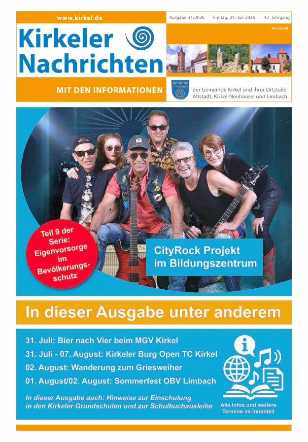 Kirkeler Nachrichten Titelblatt 31/2026