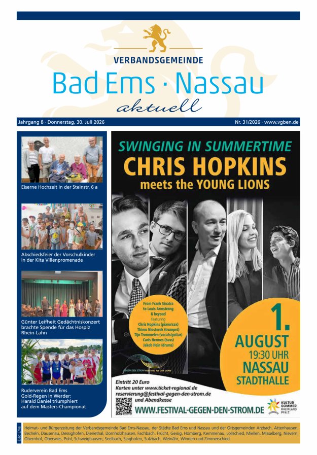 Bad Ems-Nassau aktuell Ausgabe Bad Ems Titelblatt 31/2026