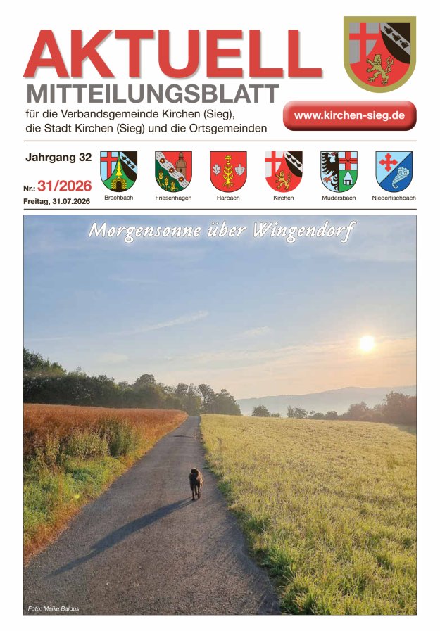 Aktuell - Mitteilungsblatt für die VG Kirchen (Sieg) Titelblatt 31/2026