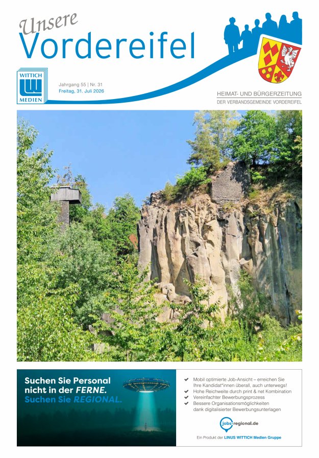 Mitteilungsblatt Vordereifel - Heimat- u Bürgerzeitung der VG Vordereifel Titelblatt 31/2026