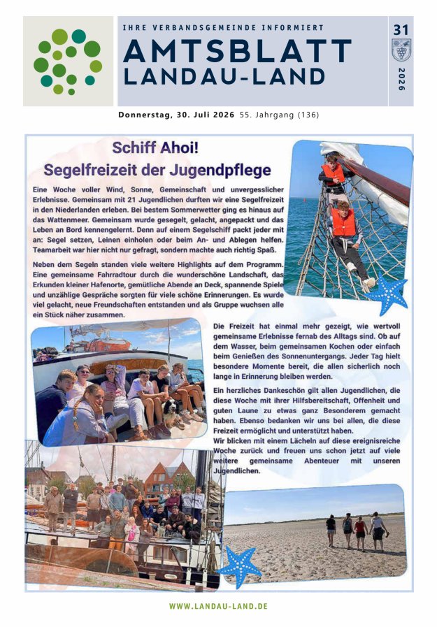 Amtsblatt VG Landau-Land Titelblatt 31/2026