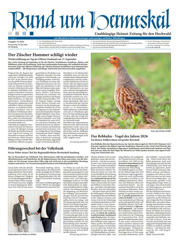 Rund um Hermeskeil Titelblatt 31/2026