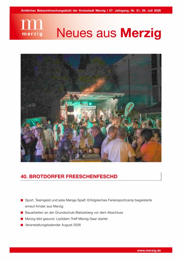 Neues aus Merzig Titelblatt 31/2026