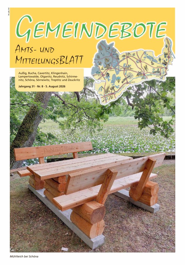 Gemeindebote - Amts- und Mitteilungsblatt Titelblatt 08/2026