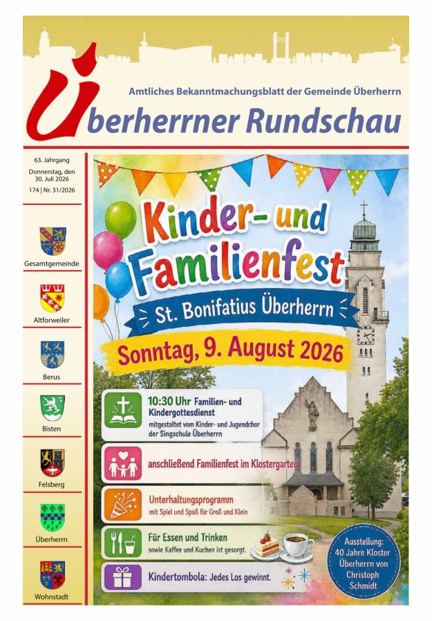 Überherrner Rundschau Titelblatt 31/2026