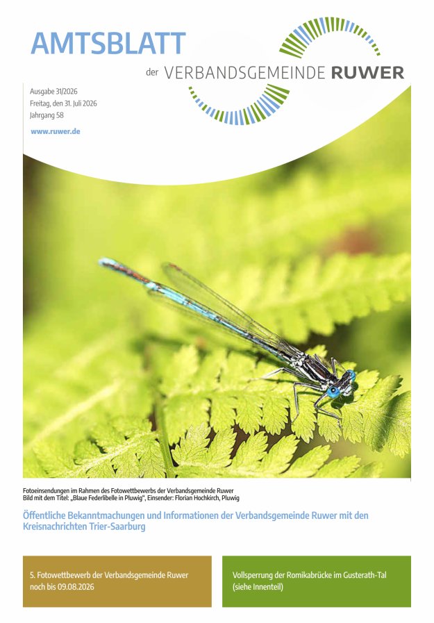 Amtsblatt VG Ruwer Titelblatt 31/2026