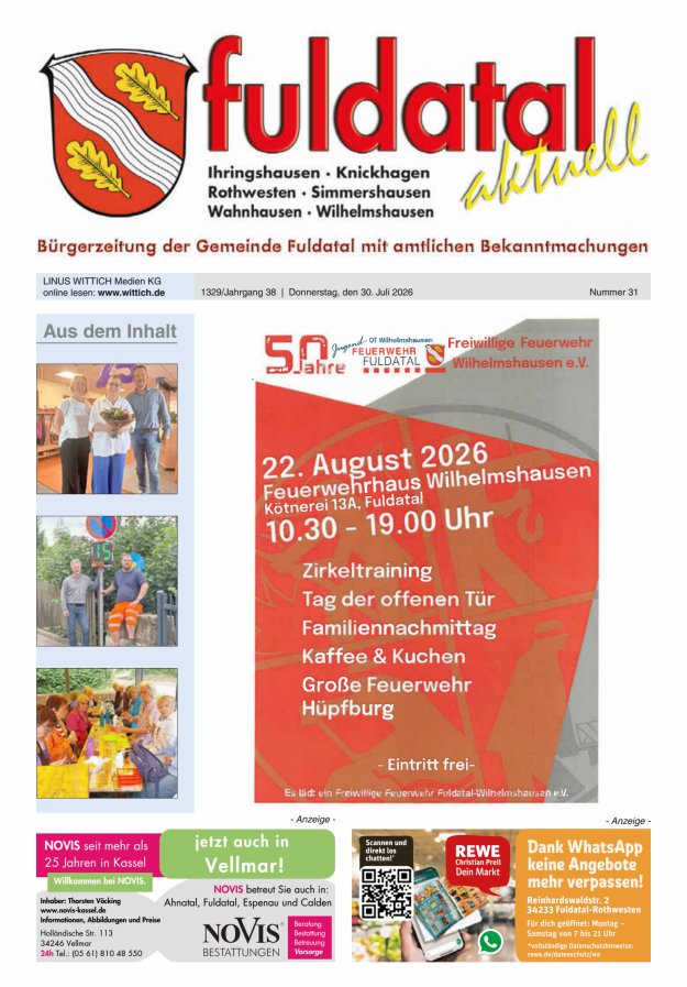 Fuldatal aktuell Titelblatt 31/2026
