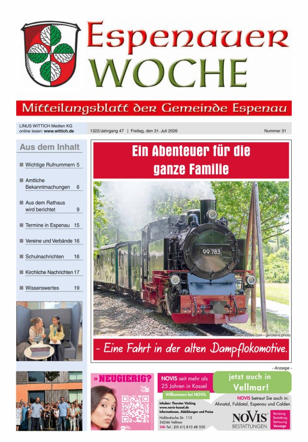 Espenauer Woche Titelblatt 31/2026