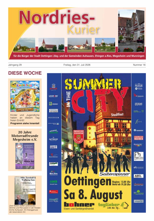 NordRies-Kurier Titelblatt 16/2026