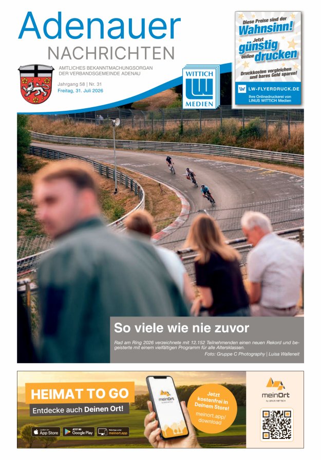 Adenauer Nachrichten Titelblatt 31/2026