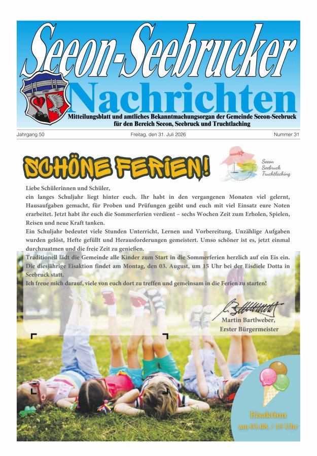 Seeon-Seebrucker Nachrichten Titelblatt 31/2026