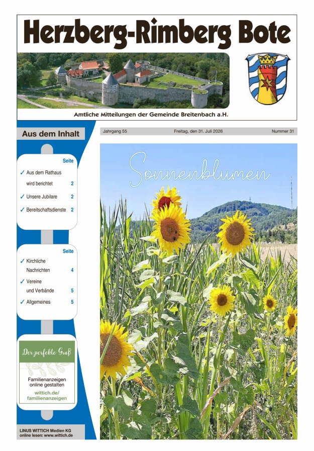 Herzberg-Rimberg Bote Titelblatt 31/2026
