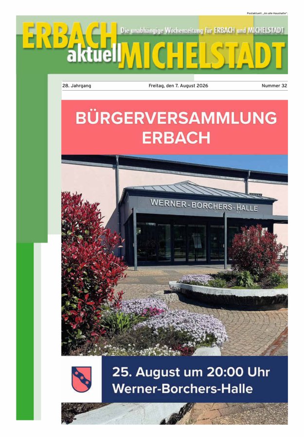 Erbach-Michelstadt aktuell Titelblatt 32/2026