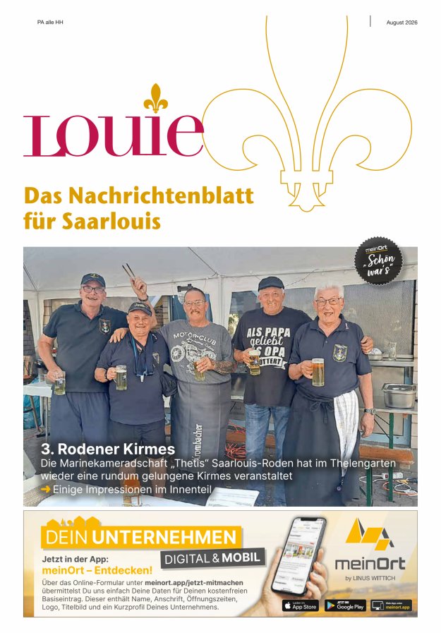 Louie - Nachrichtenblatt für Saarlouis Titelblatt 08/2026