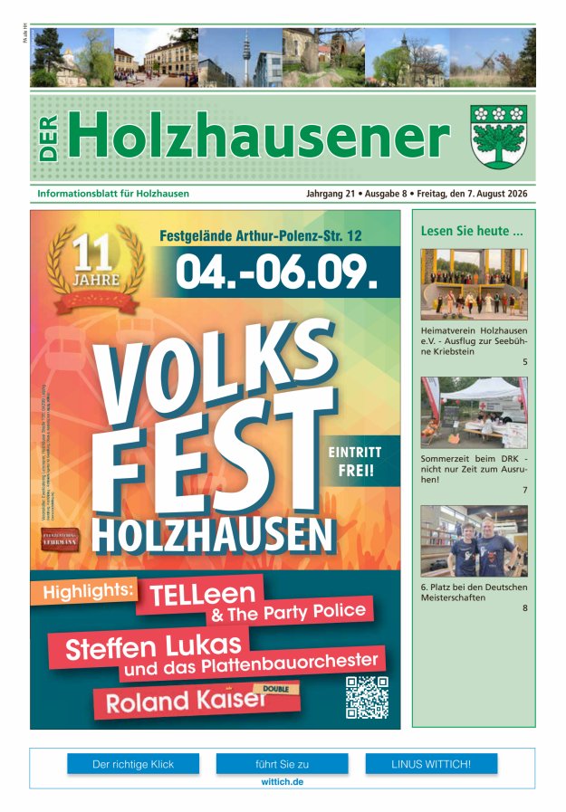 Der Holzhausener - Informationsblatt Titelblatt 08/2026