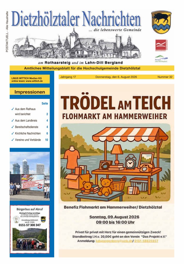 Dietzhölztaler Nachrichten Titelblatt 32/2026