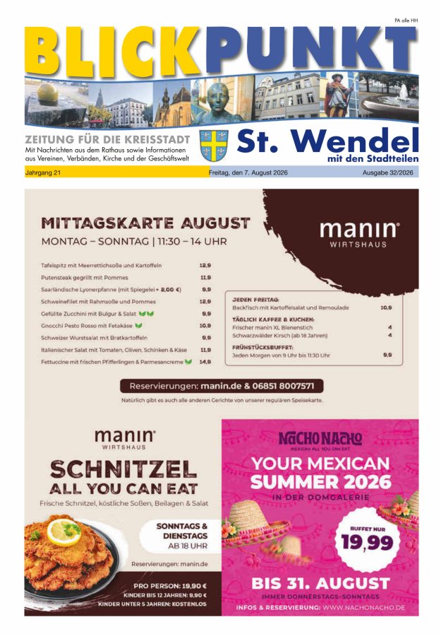 Blickpunkt St Wendel Titelblatt 30/2026