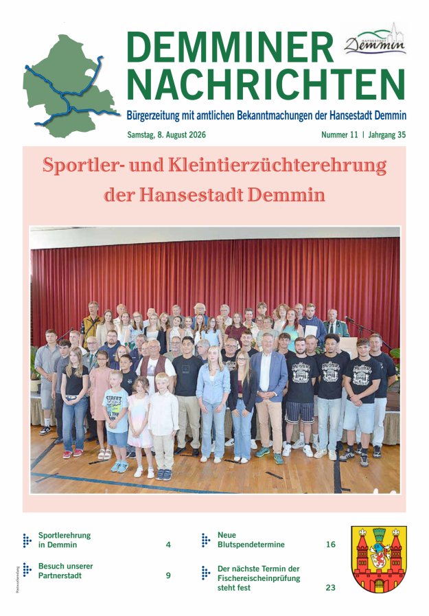 Demminer Nachrichten Titelblatt 11/2026
