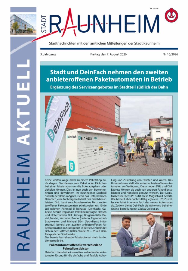 Raunheim aktuell Titelblatt 16/2026