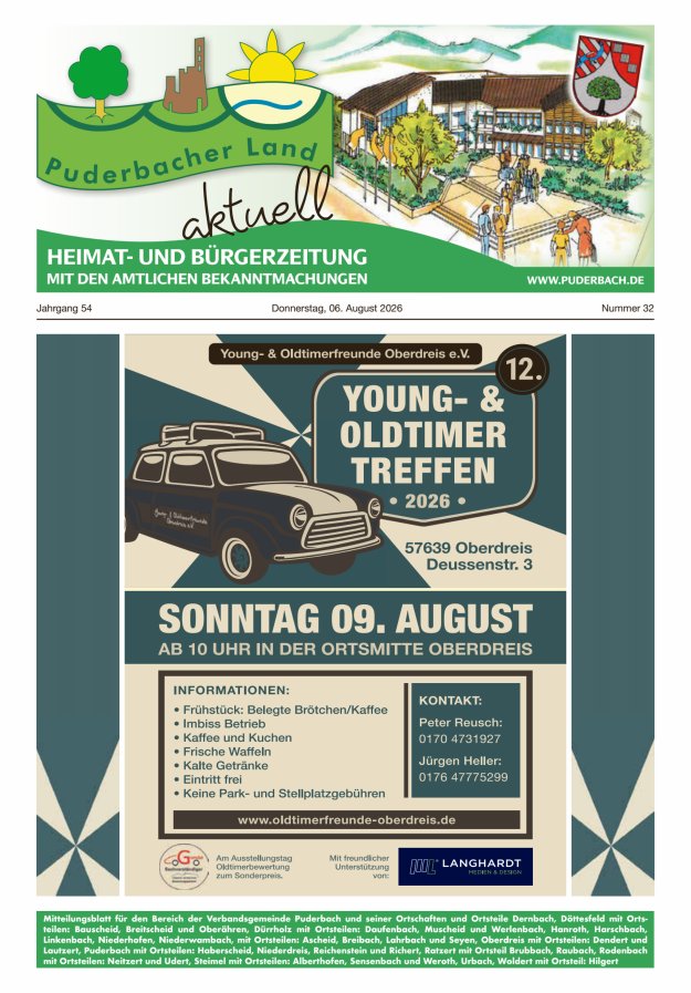 Puderbacher Land aktuell Titelblatt 32/2026