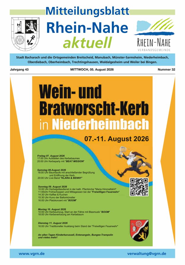 Rhein-Nahe aktuell Titelblatt 32/2026