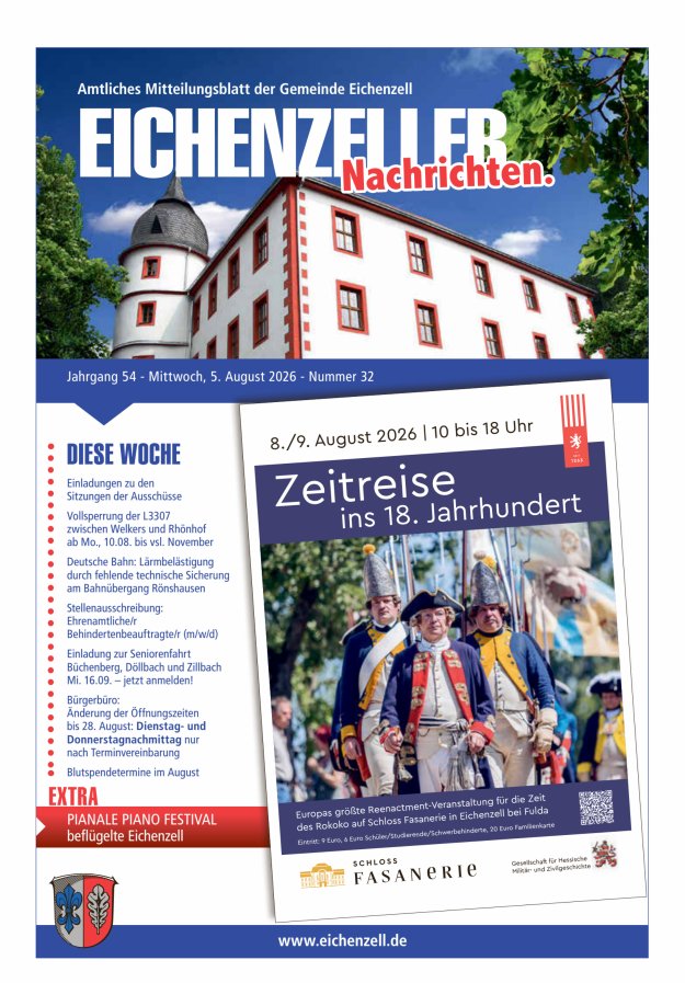 Amtliches Mitteilungsblatt der Gemeinde Eichenzell Titelblatt 32/2026