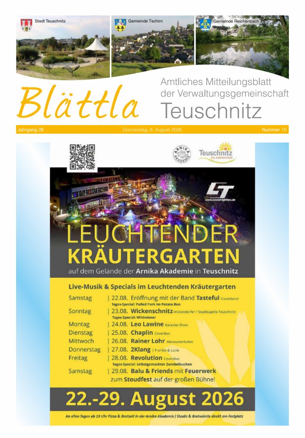 VG-Nachrichten Teuschnitz Titelblatt 16/2026