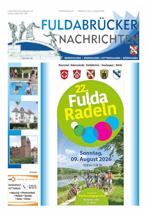 Fuldabrücker Nachrichten Titelblatt 32/2026