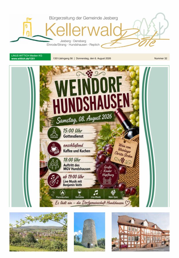 Kellerwaldbote - Bürgerzeitung der Gemeinde Jesberg Titelblatt 32/2026