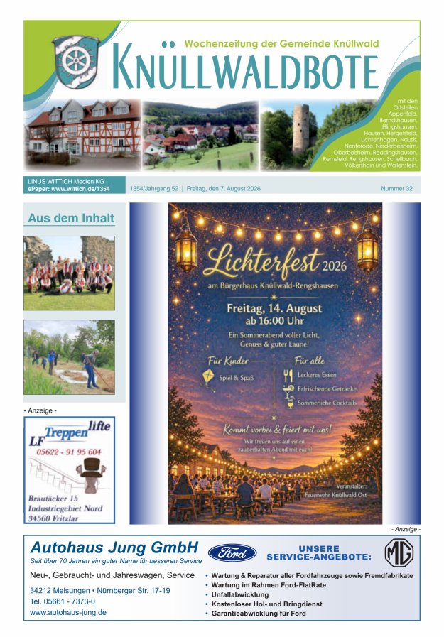 Knüllwaldbote Titelblatt 32/2026
