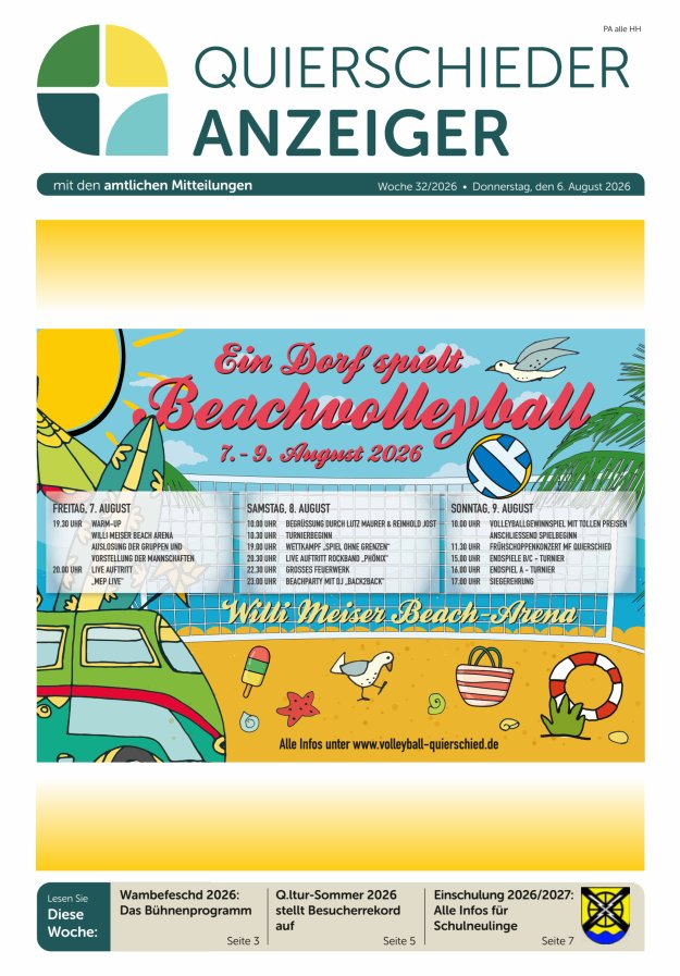 Quierschieder Anzeiger Titelblatt 32/2026